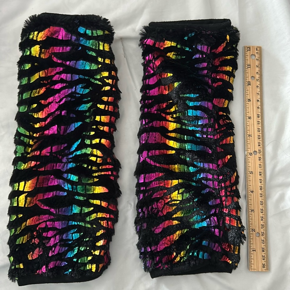 Rainbow leg warmers